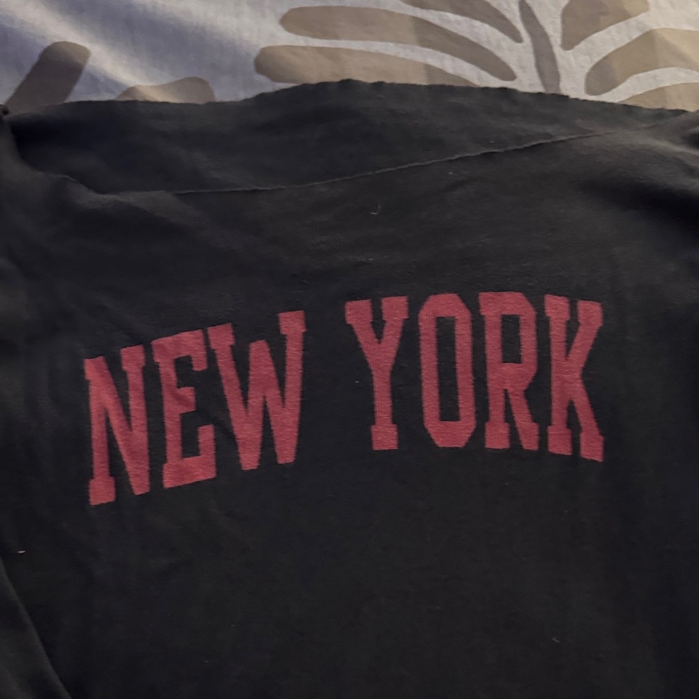 Brandy Melville Black Long Sleeve Tee with Red Print